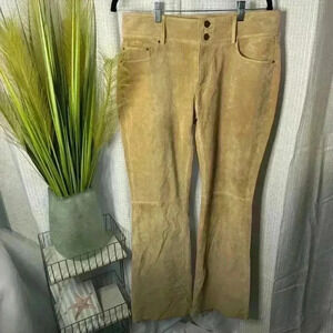 Boston Proper Women’s 10 Genuine Leather Suede Pants No Hem Wide Leg
